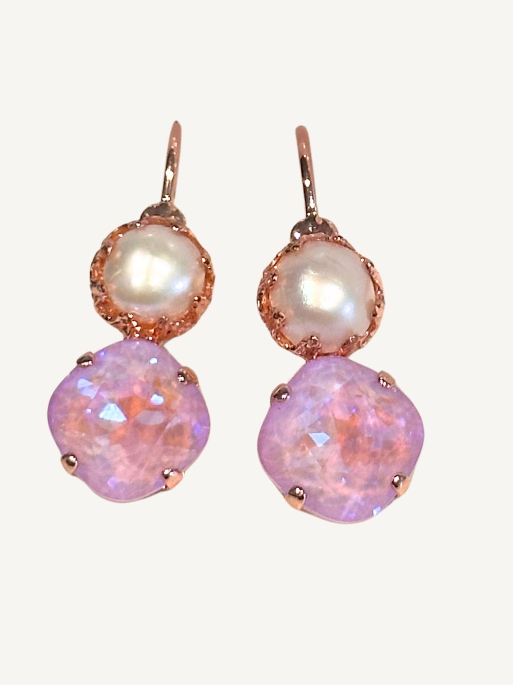RARE Saphiret and Pearl Sorrelli Lever Drop Earrings